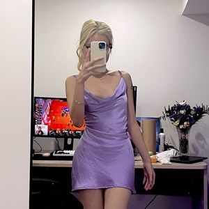 Motel Rock Lilac satin dress